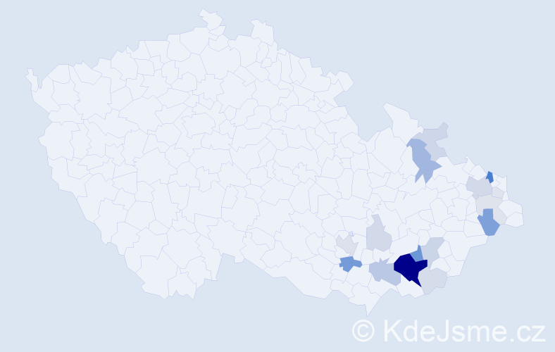 Příjmení: 'Cigošová', počet výskytů 57 v celé ČR