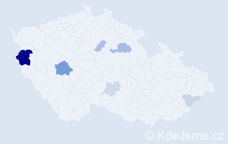 Příjmení: 'Vojtechová', počet výskytů 17 v celé ČR