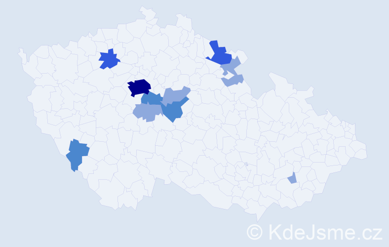 Příjmení: 'Vantová', počet výskytů 22 v celé ČR