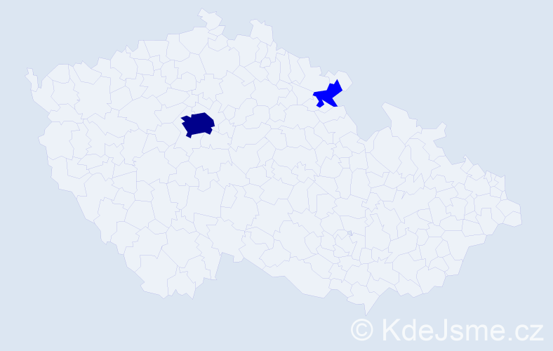 Příjmení: 'Kyntera', počet výskytů 3 v celé ČR