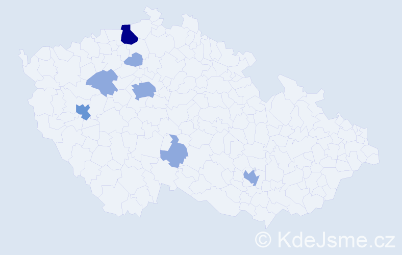 Příjmení: 'Leman', počet výskytů 16 v celé ČR