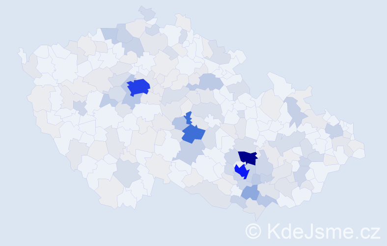 Příjmení: 'Kocman', počet výskytů 797 v celé ČR