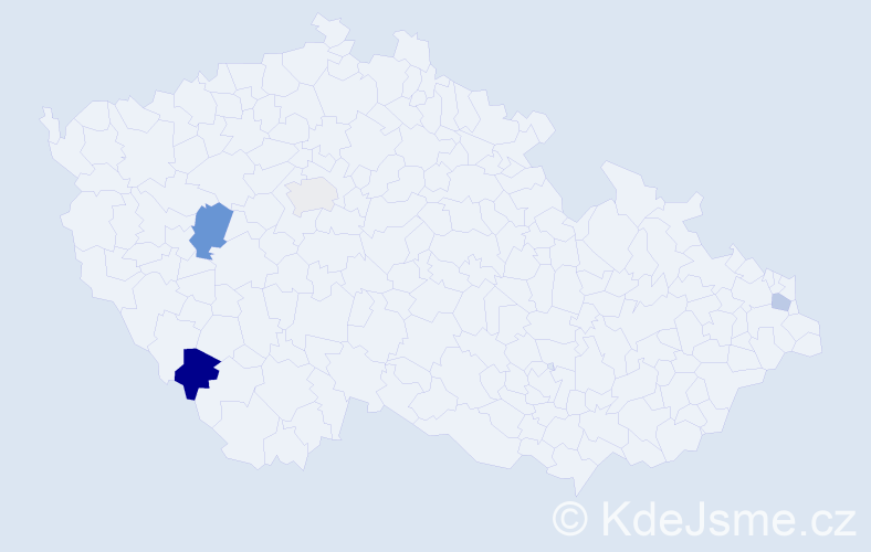 Příjmení: 'Aisner', počet výskytů 6 v celé ČR