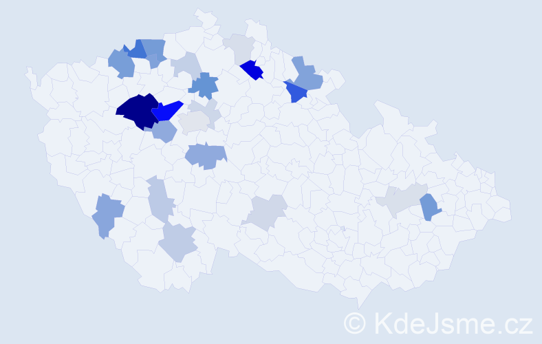 Příjmení: 'Porcalová', počet výskytů 70 v celé ČR