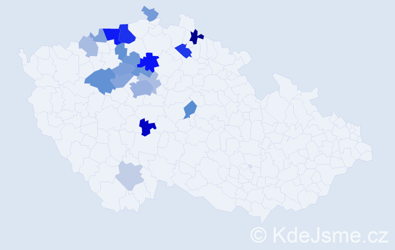 Příjmení: 'Kokšalová', počet výskytů 46 v celé ČR