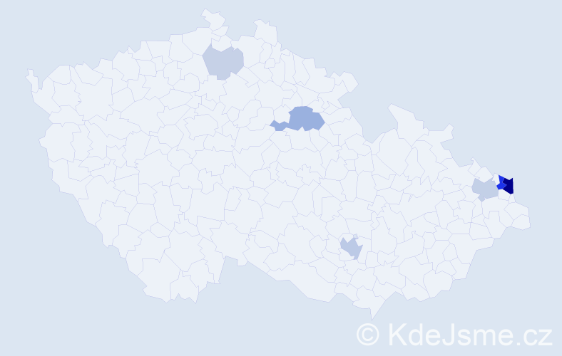 Příjmení: 'Mirová', počet výskytů 27 v celé ČR