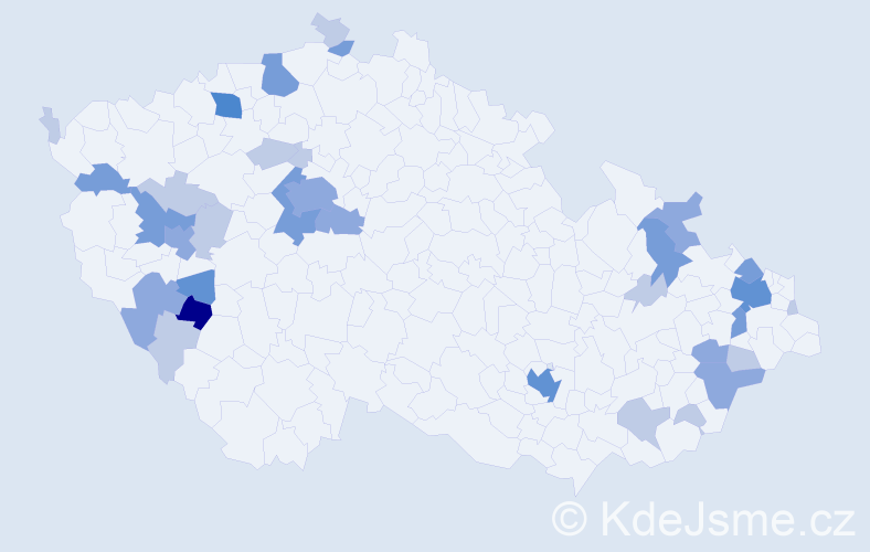 Příjmení: 'Kotišová', počet výskytů 77 v celé ČR