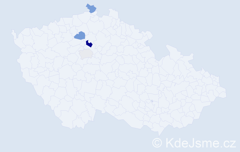 Příjmení: 'Zan', počet výskytů 6 v celé ČR