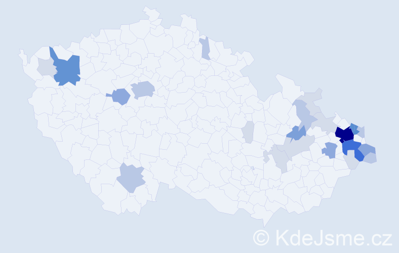 Příjmení: 'Sitek', počet výskytů 85 v celé ČR
