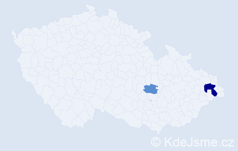 Příjmení: 'Takov', počet výskytů 5 v celé ČR