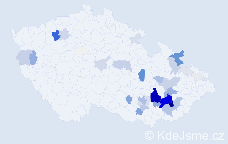 Příjmení: 'Dundálková', počet výskytů 99 v celé ČR
