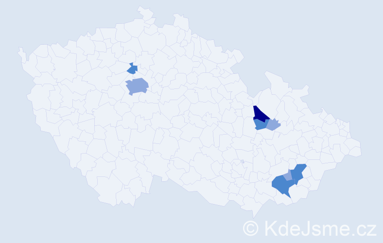 Příjmení: 'Fišner', počet výskytů 16 v celé ČR