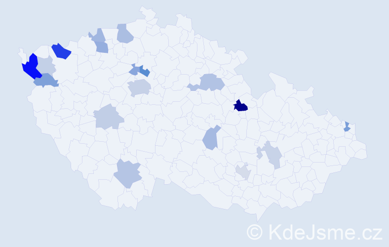 Příjmení: 'Ta', počet výskytů 43 v celé ČR
