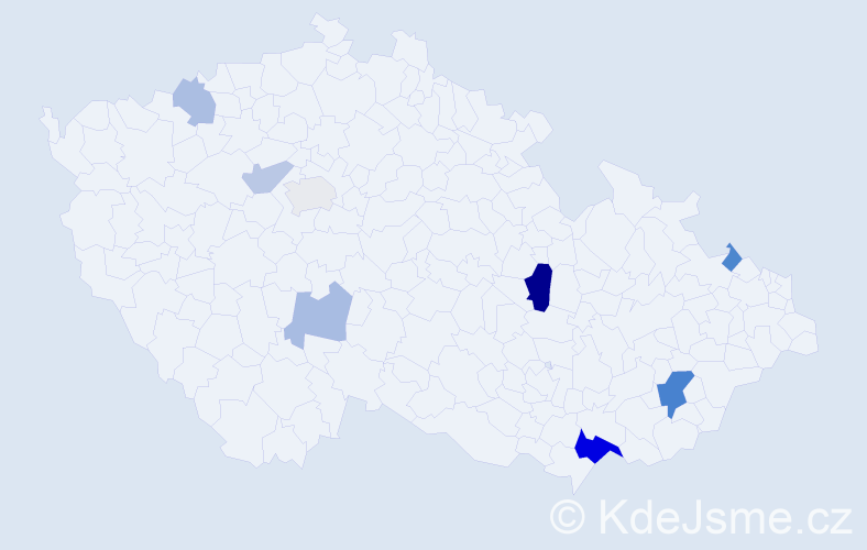 Příjmení: 'Barinková', počet výskytů 17 v celé ČR