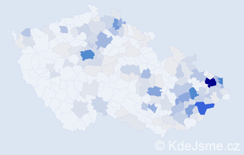 Příjmení: 'Palová', počet výskytů 639 v celé ČR