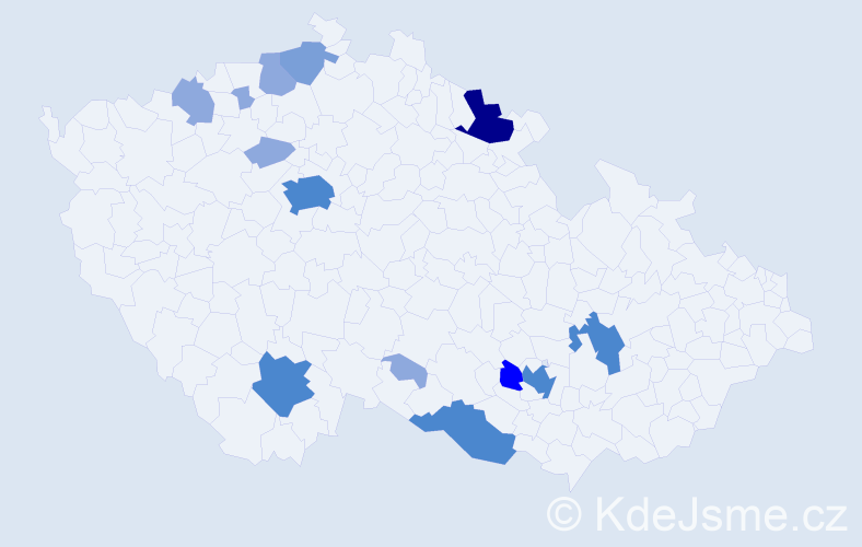 Příjmení: 'Kindler', počet výskytů 34 v celé ČR