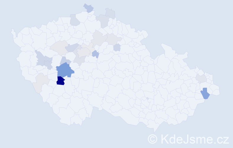 Příjmení: 'Bolinová', počet výskytů 87 v celé ČR