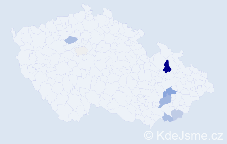 Příjmení: 'Zamec', počet výskytů 12 v celé ČR