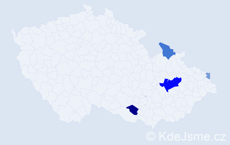 Příjmení: 'Rendárová', počet výskytů 7 v celé ČR