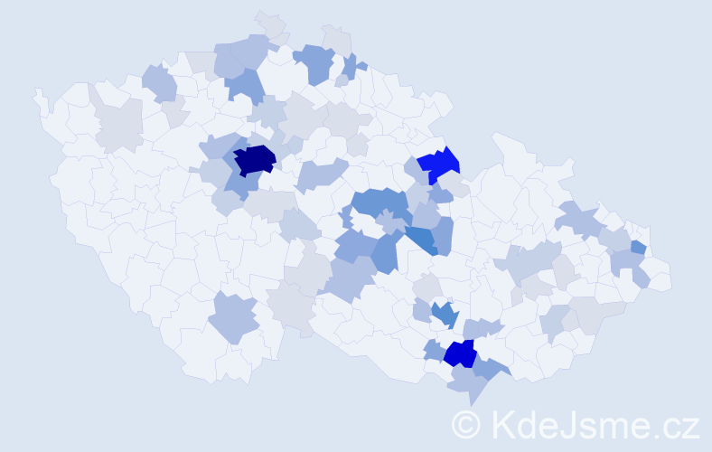 Příjmení: 'Koráb', počet výskytů 235 v celé ČR