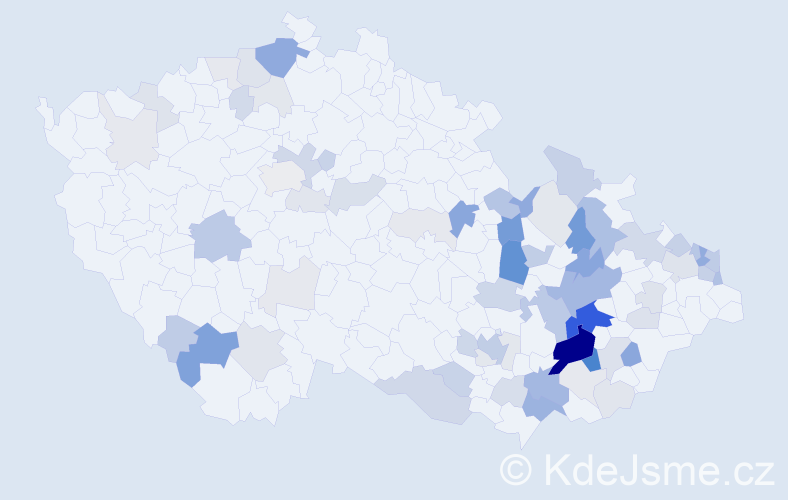 Příjmení: 'Kytlicová', počet výskytů 226 v celé ČR