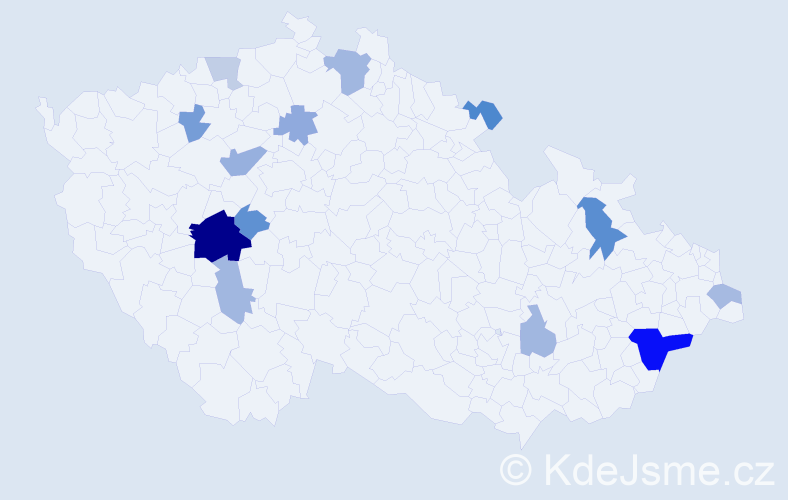 Příjmení: 'Halková', počet výskytů 28 v celé ČR
