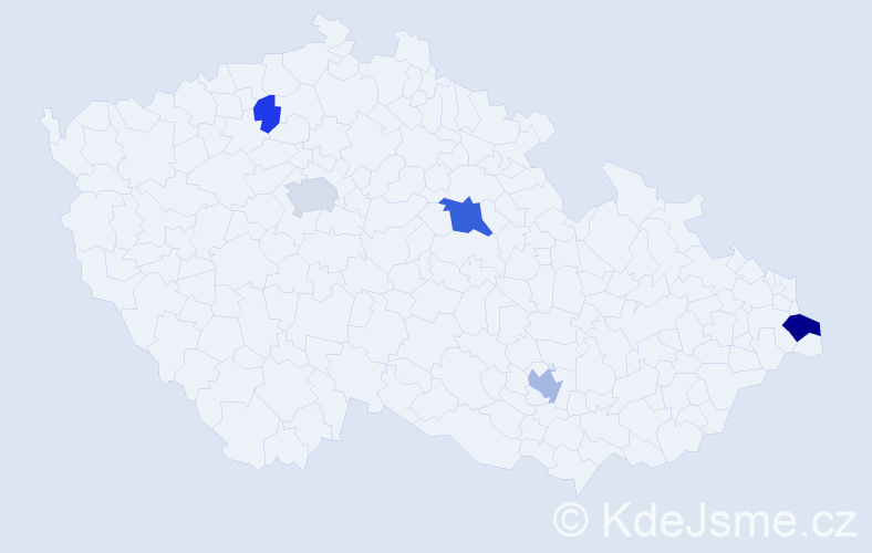 Příjmení: 'Konstantinová', počet výskytů 11 v celé ČR