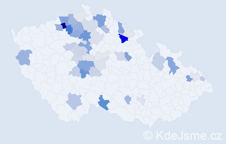 Příjmení: 'Kühnel', počet výskytů 184 v celé ČR