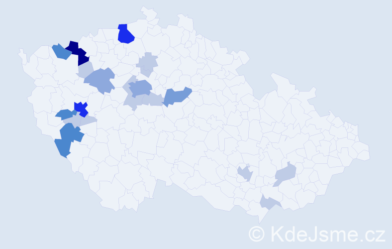 Příjmení: 'Bardounová', počet výskytů 56 v celé ČR