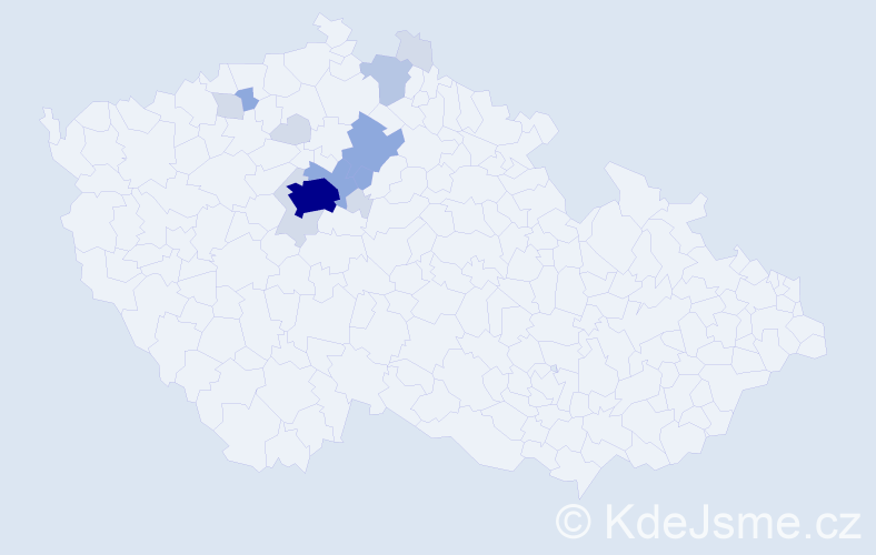 Příjmení: 'Raban', počet výskytů 36 v celé ČR
