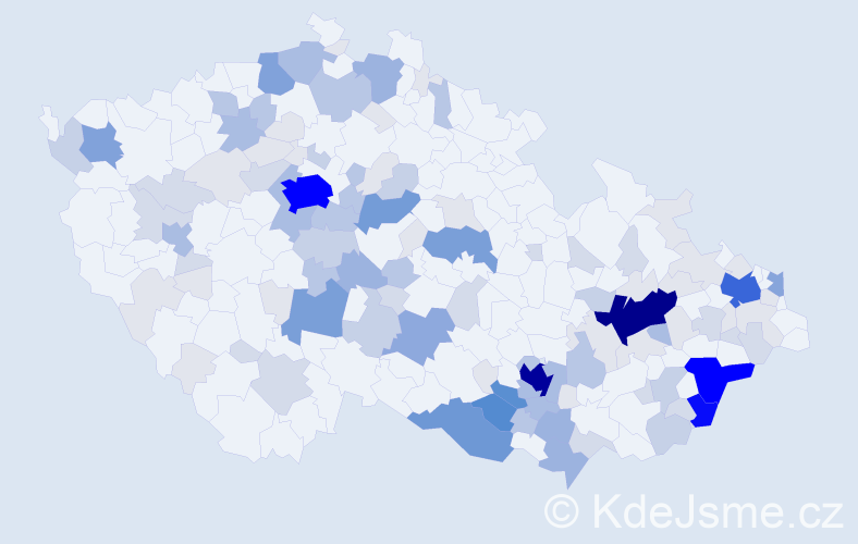 Příjmení: 'Psota', počet výskytů 471 v celé ČR
