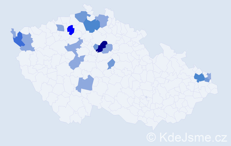 Příjmení: 'Bubancová', počet výskytů 54 v celé ČR