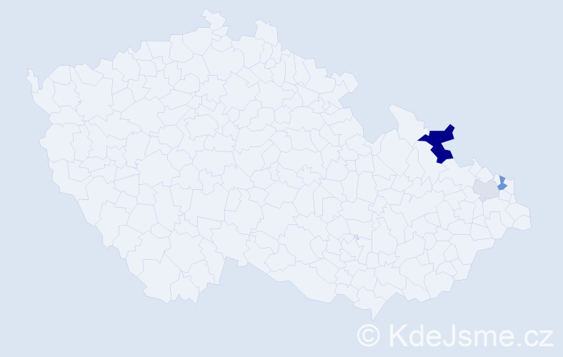 Příjmení: 'Kelišek', počet výskytů 8 v celé ČR