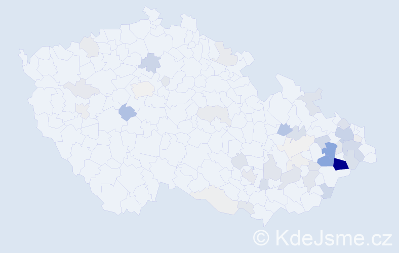 Příjmení: 'Pšenica', počet výskytů 223 v celé ČR