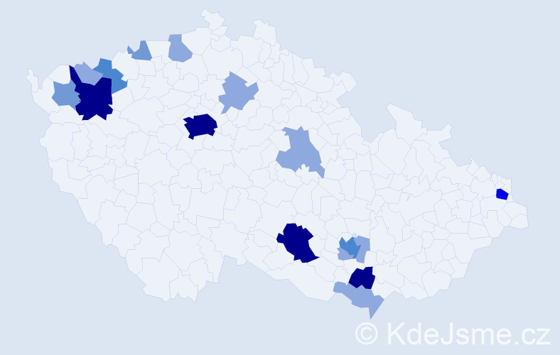 Příjmení: 'Konya', počet výskytů 47 v celé ČR