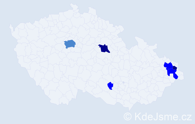 Příjmení: 'Torhan', počet výskytů 13 v celé ČR