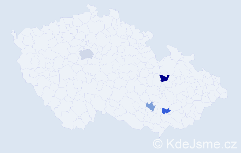 Příjmení: 'Hykrda', počet výskytů 15 v celé ČR