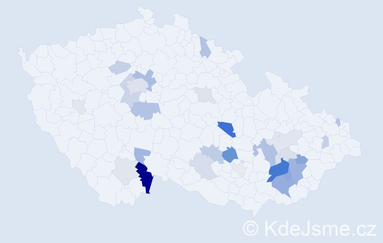 Příjmení: 'Nehoda', počet výskytů 66 v celé ČR