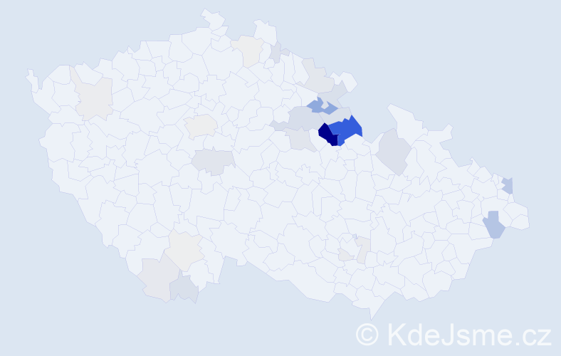 Příjmení: 'Šimerdová', počet výskytů 98 v celé ČR