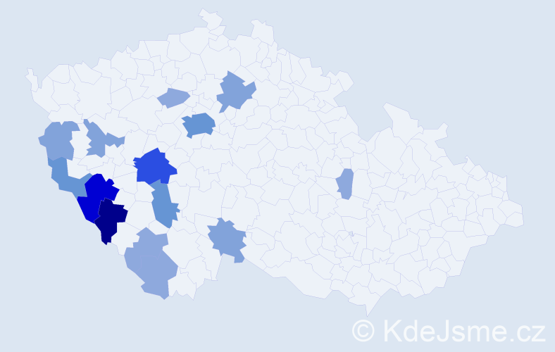 Příjmení: 'Haidinger', počet výskytů 41 v celé ČR