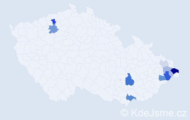 Příjmení: 'Košút', počet výskytů 14 v celé ČR