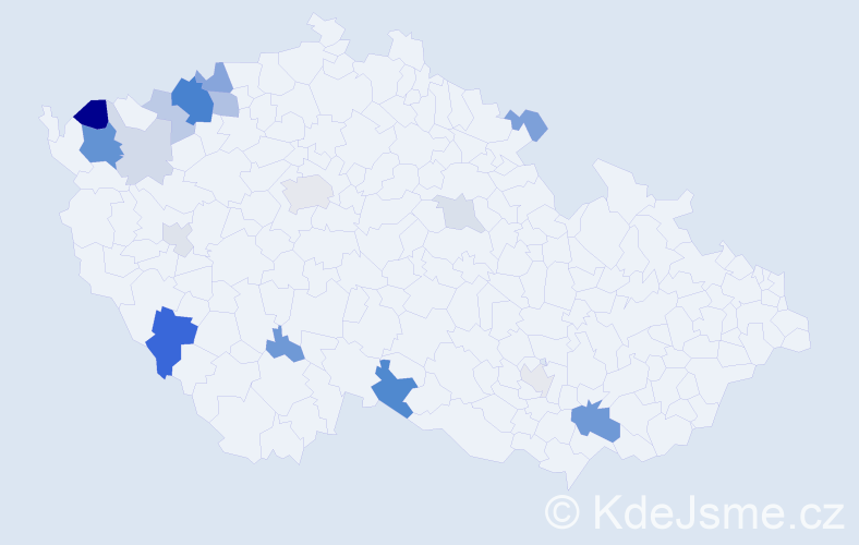 Příjmení: 'Kämpf', počet výskytů 40 v celé ČR