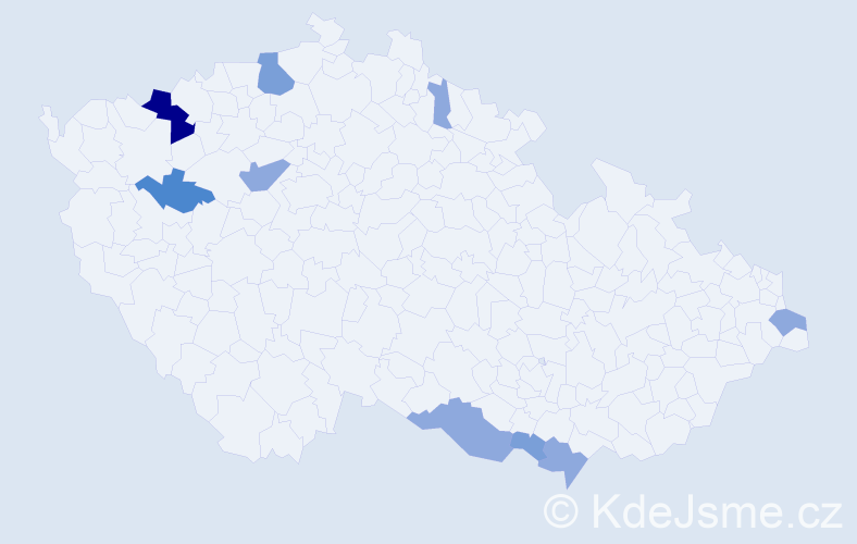 Příjmení: 'Oršulák', počet výskytů 19 v celé ČR