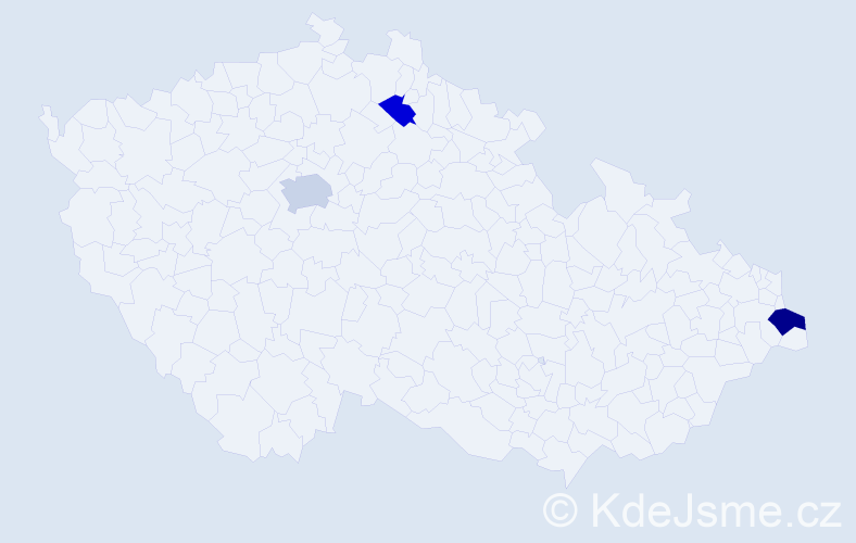 Příjmení: 'Kúdeľková', počet výskytů 5 v celé ČR
