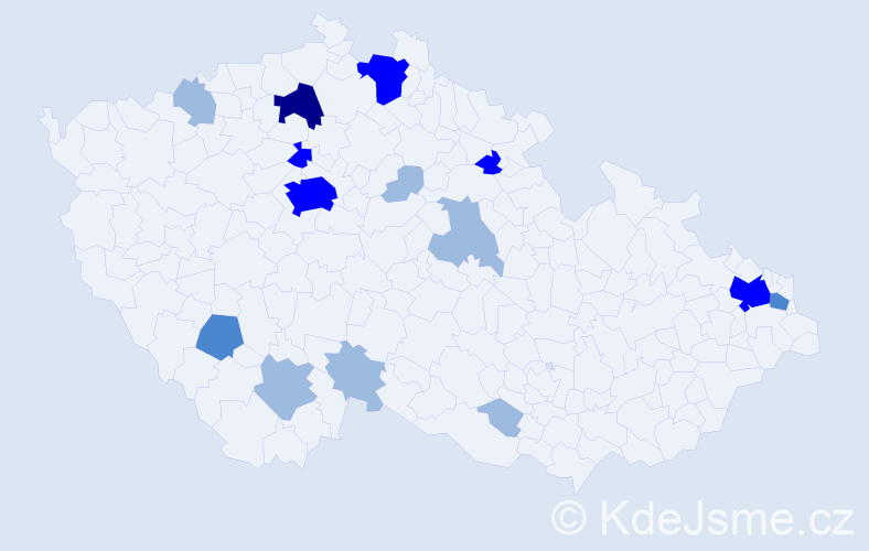 Příjmení: 'Sičák', počet výskytů 30 v celé ČR