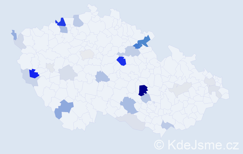 Příjmení: 'Cisárová', počet výskytů 65 v celé ČR