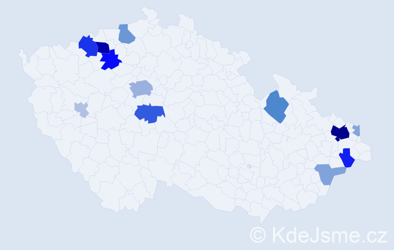 Příjmení: 'Levický', počet výskytů 38 v celé ČR