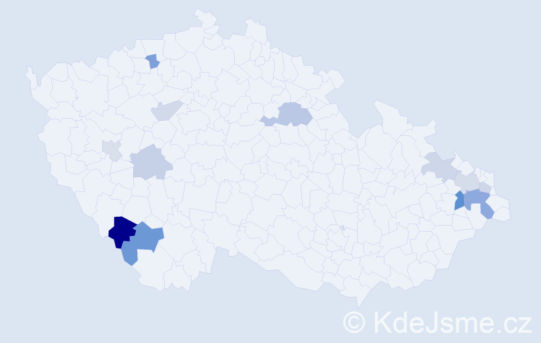 Příjmení: 'Kerekešová', počet výskytů 21 v celé ČR