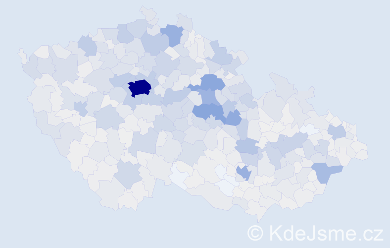 Příjmení: 'Kopecký', počet výskytů 6867 v celé ČR