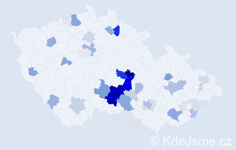 Příjmení: 'Mifka', počet výskytů 130 v celé ČR
